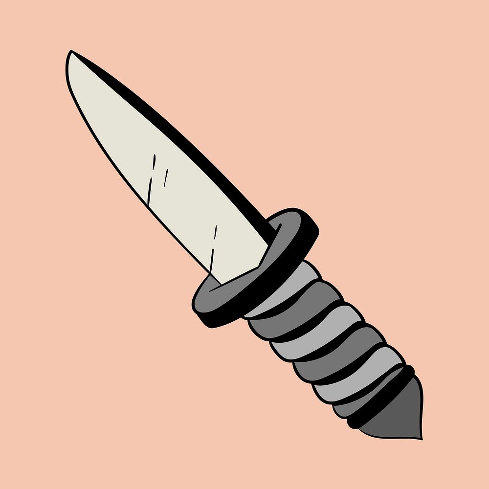 Old school flash tattoo camp knife outline vintage psd icon