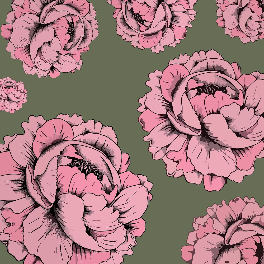 Vintage pink rose pattern background
