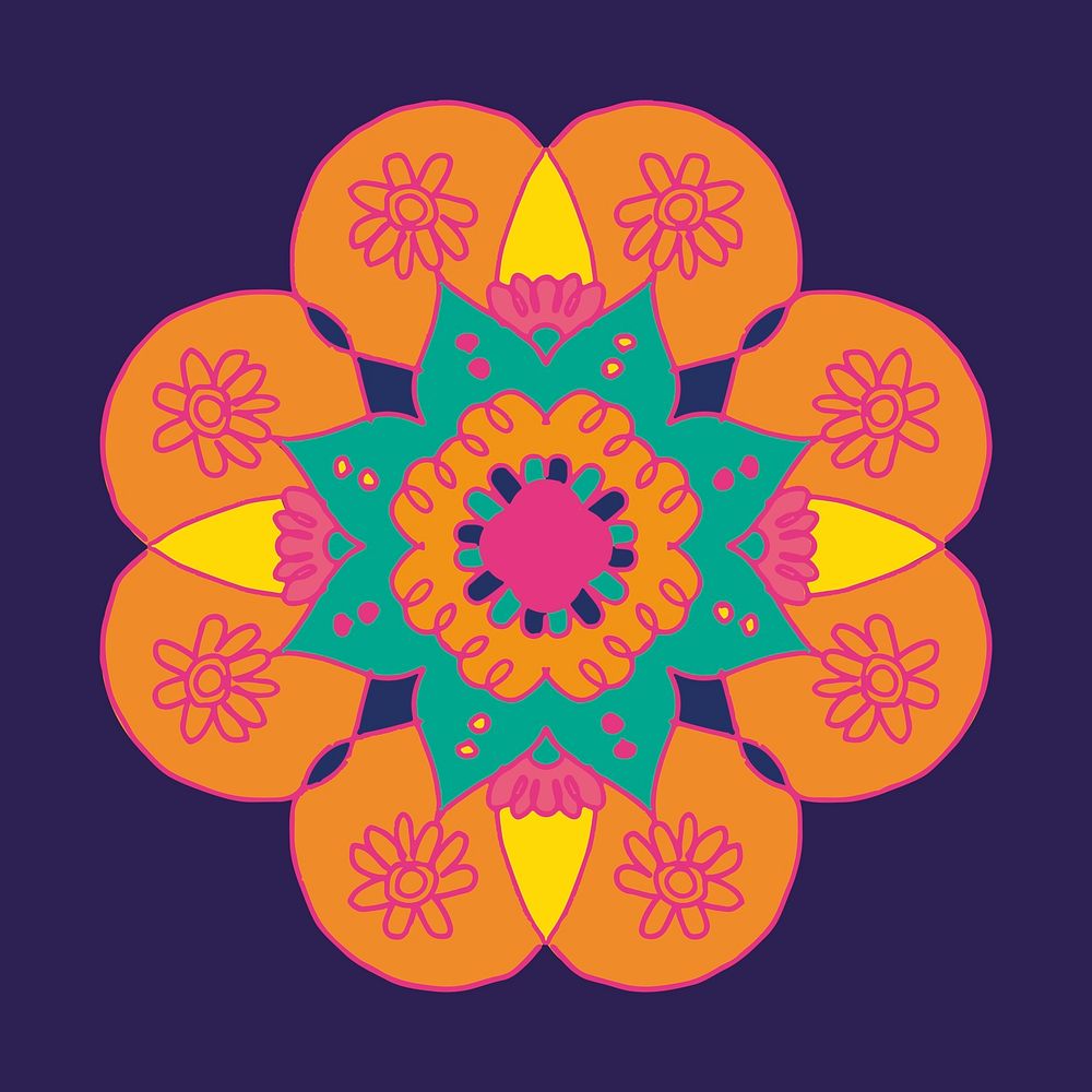 Colorful Diwali Indian rangoli design