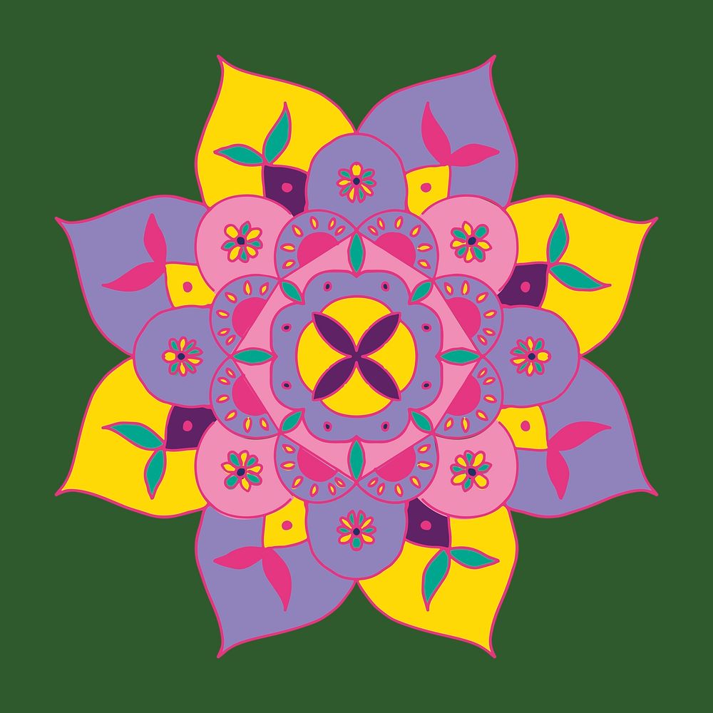 Colorful Diwali Indian rangoli flower design