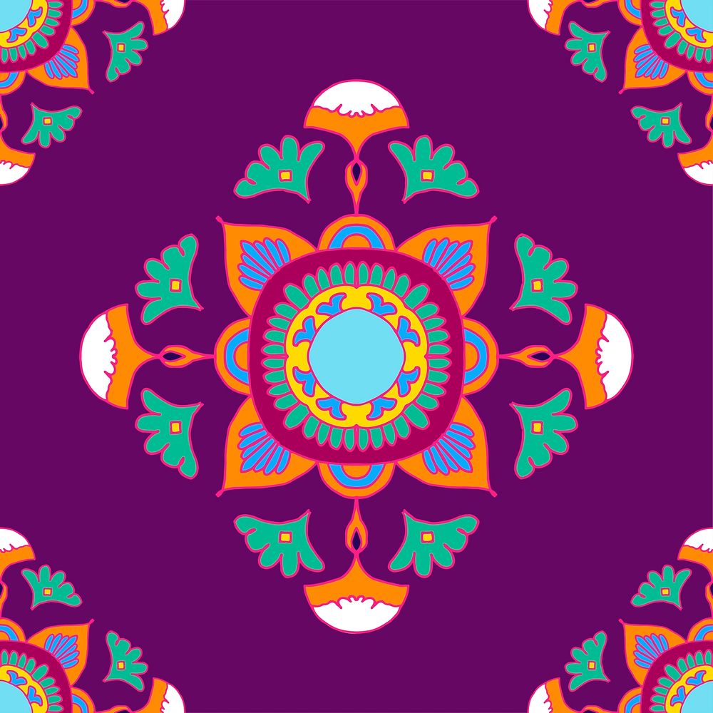 Indian rangoli mandala pattern vector background