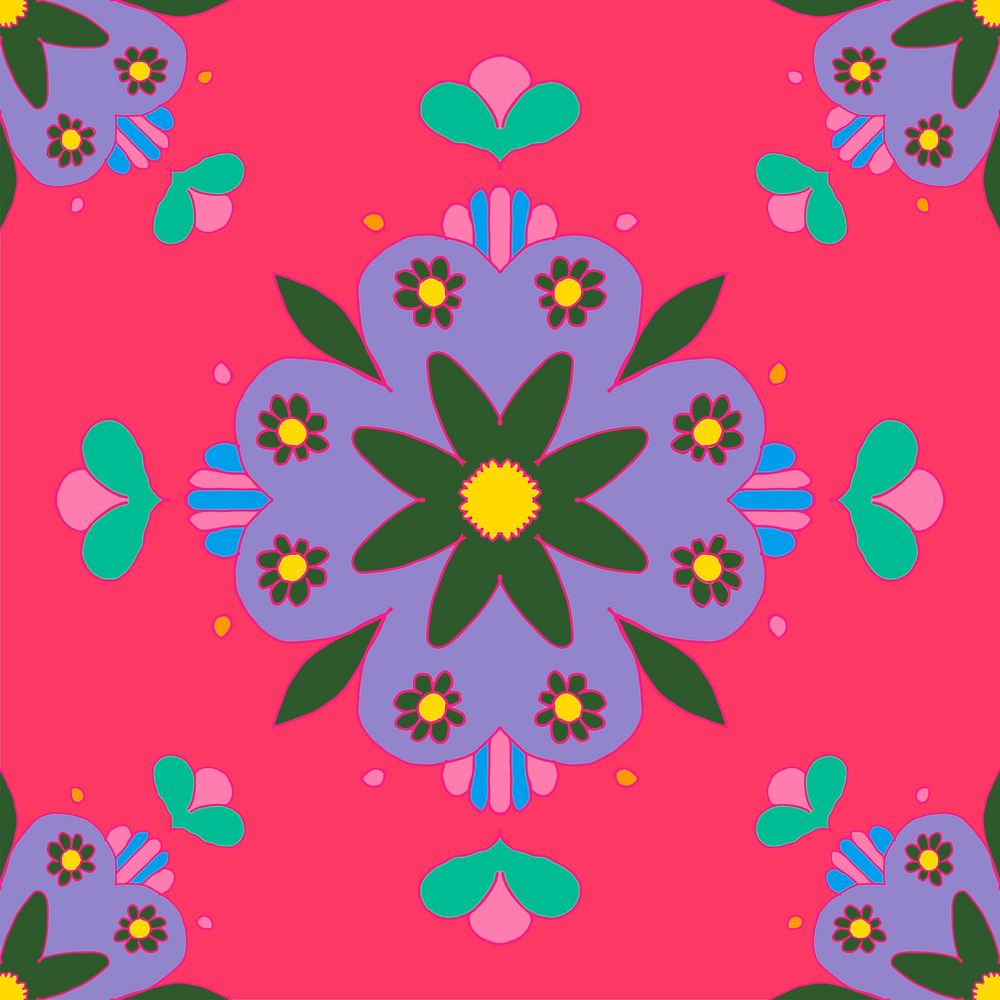 Indian vector mandala flower pattern background