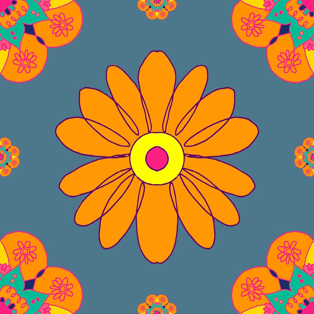 Marigold flower pattern psd Diwali festival background