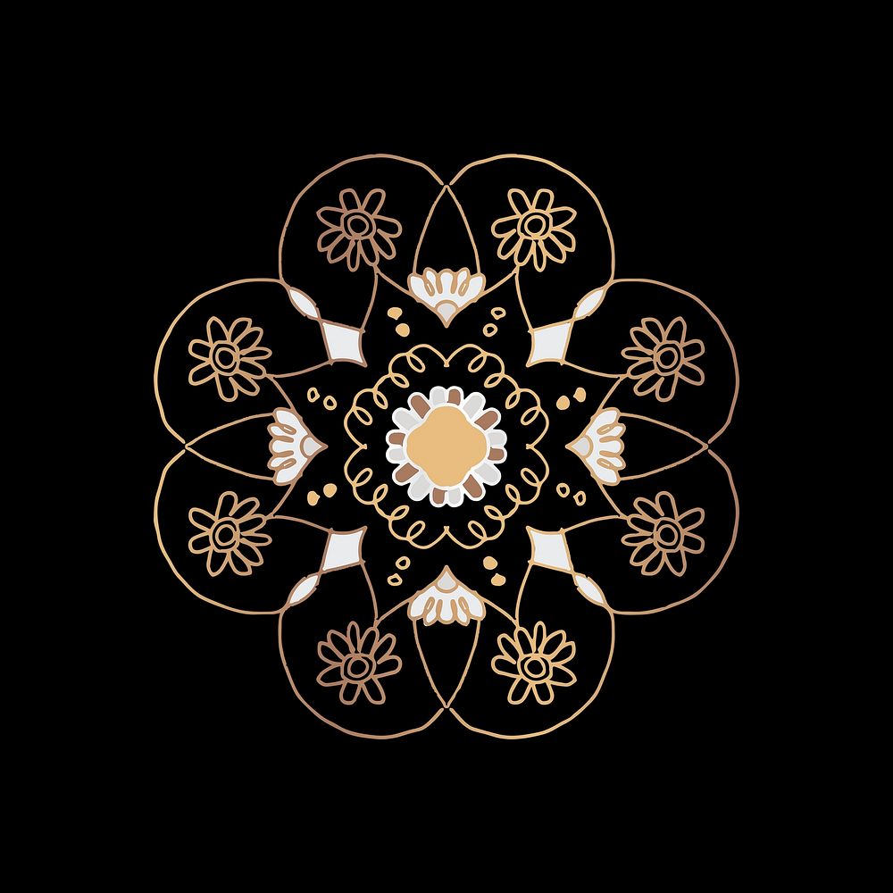 Oriental Mandala psd flower Indian symbol
