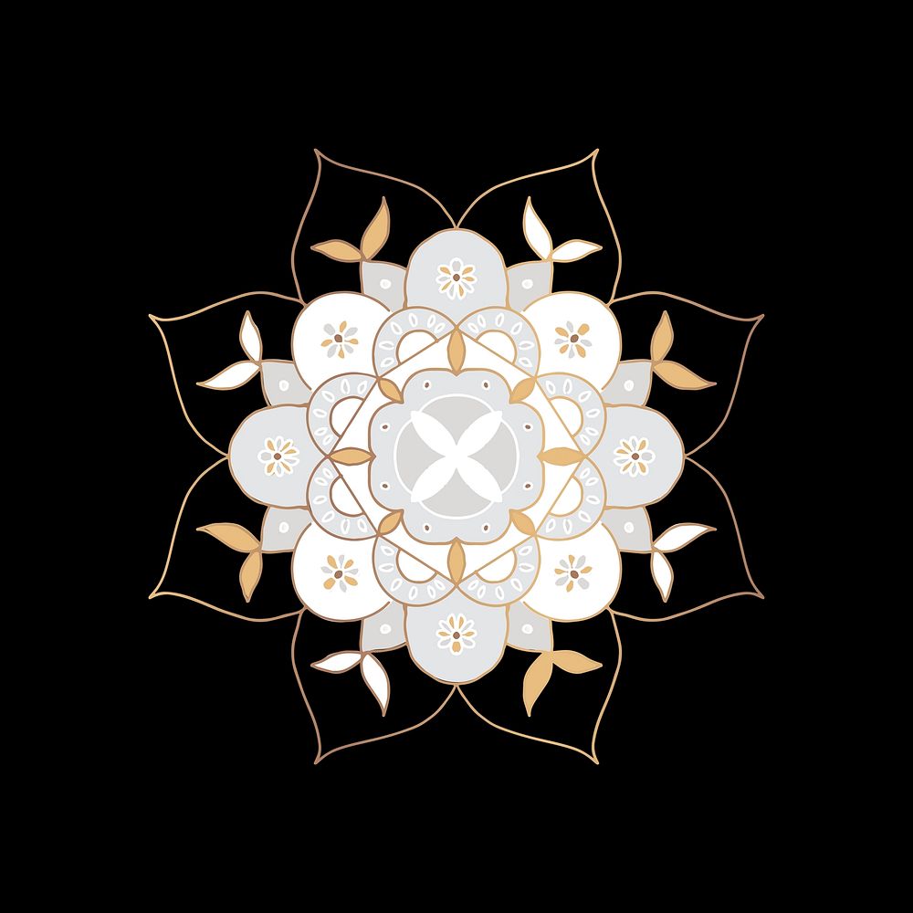 Oriental Mandala vector flower Indian symbol