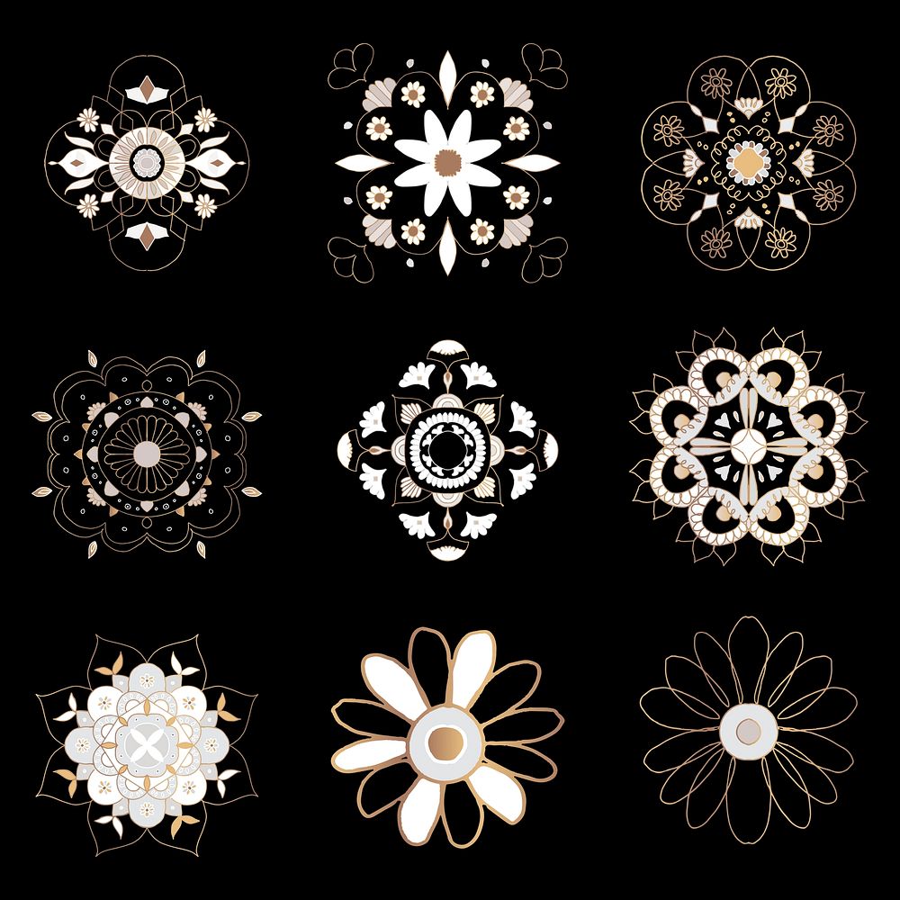 Mandala Indian element psd ornamental illustration collection