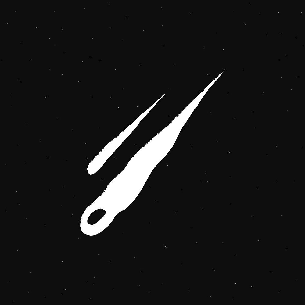 Comet white vector space doodle sticker