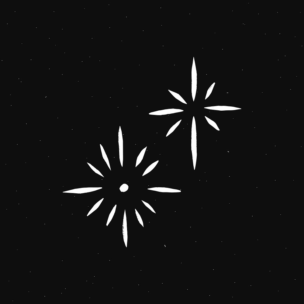 Sparkles white vector galaxy doodle illustration sticker