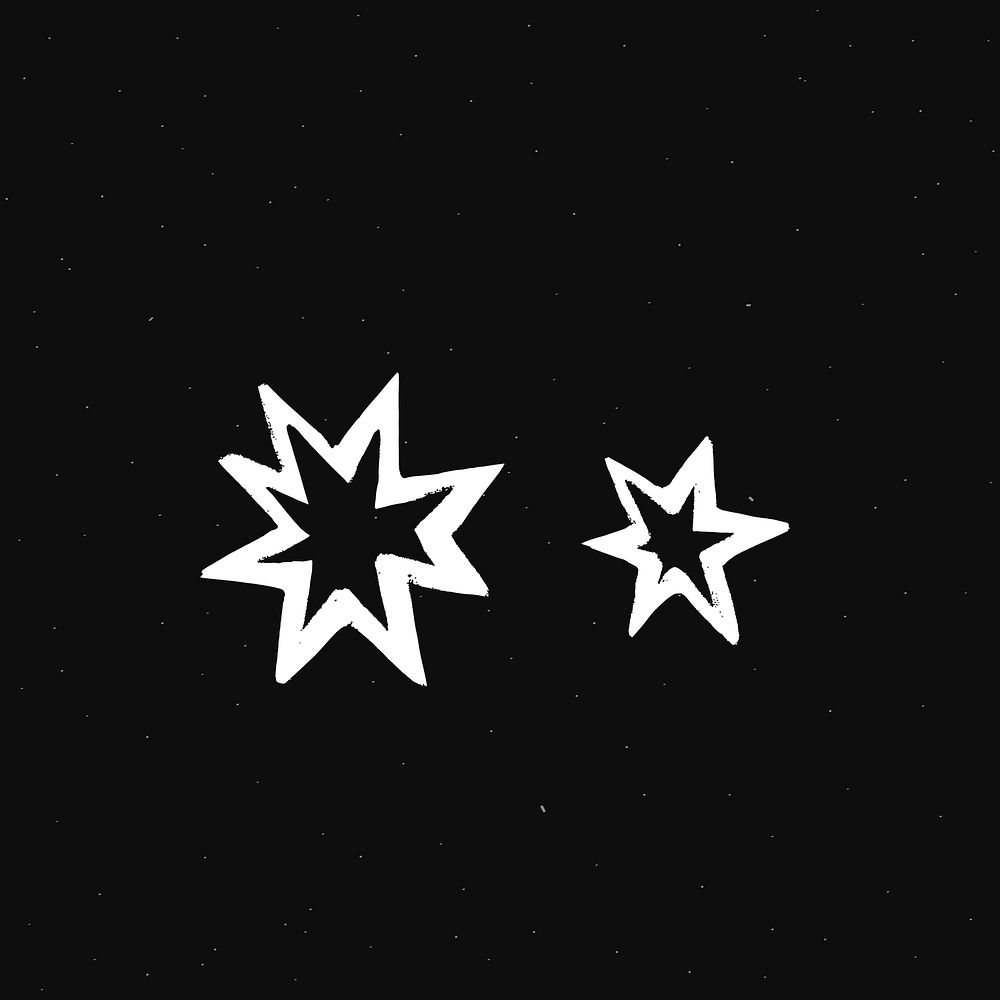 Stars white vector galaxy doodle illustration sticker