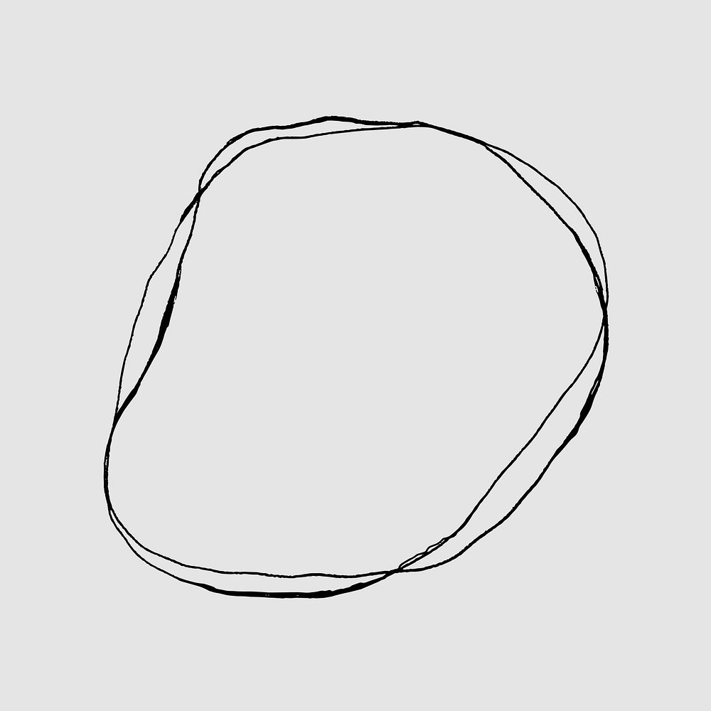 Line sketch circle frame doodle vector