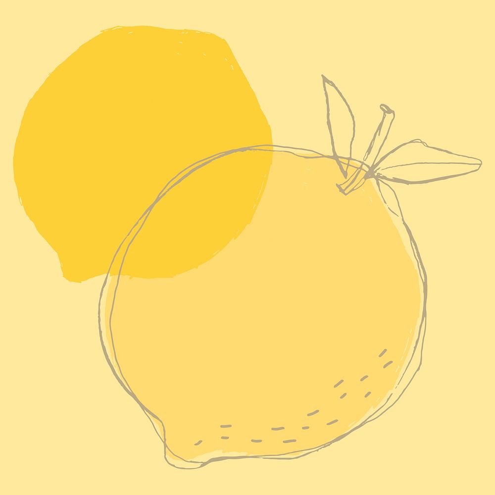 Fruit doodle yellow lemon design space