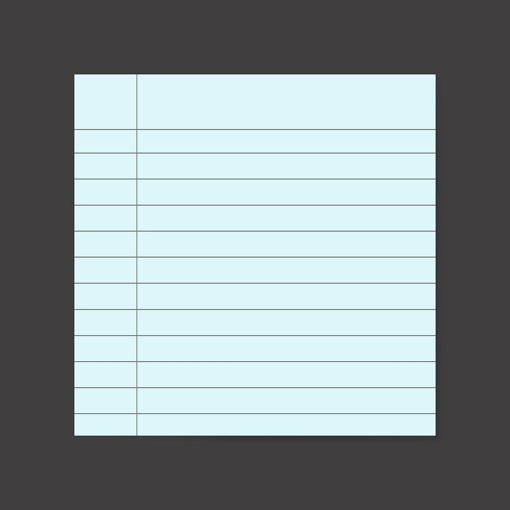 Blank blue lined notepaper graphic