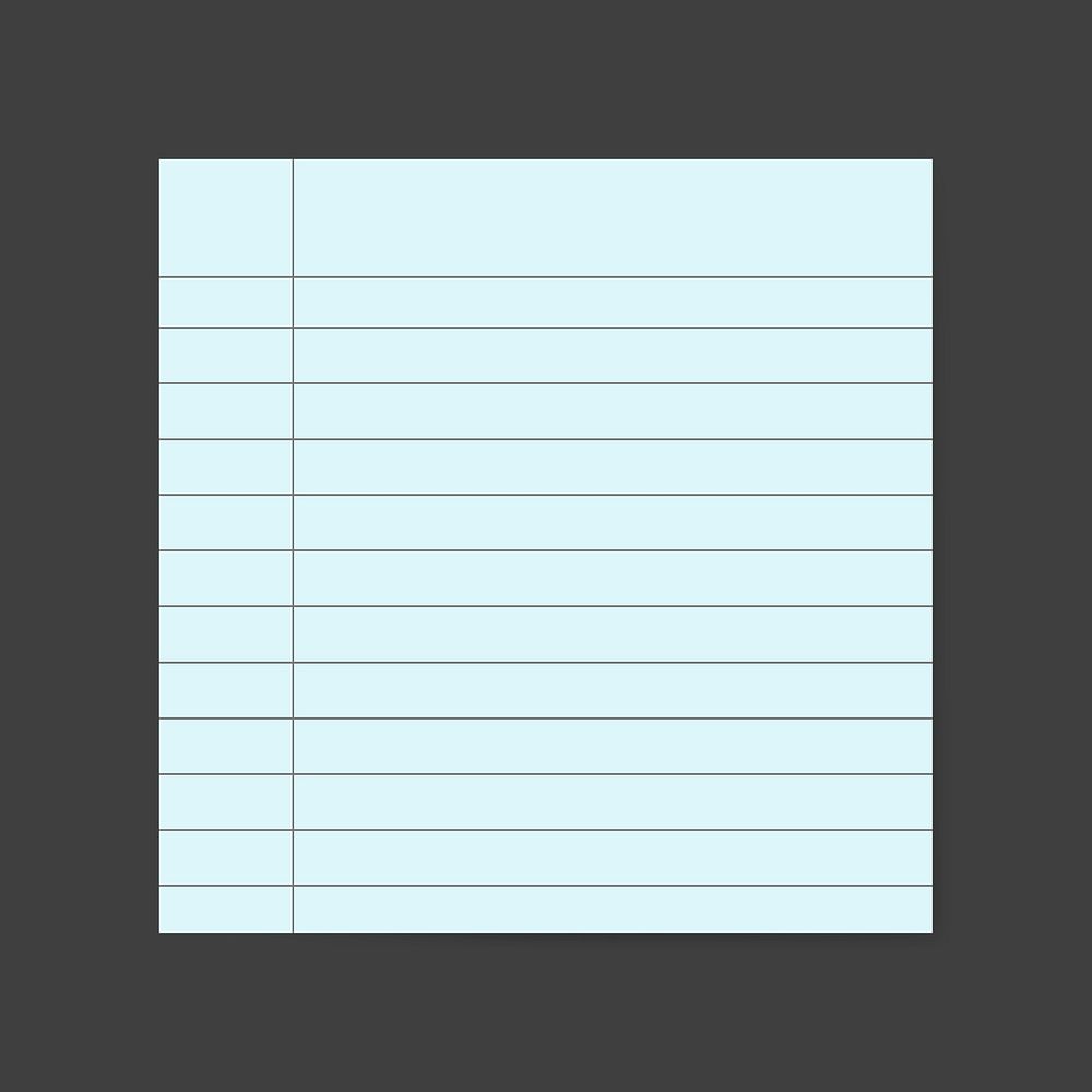 Blank blue lined notepaper psd graphic