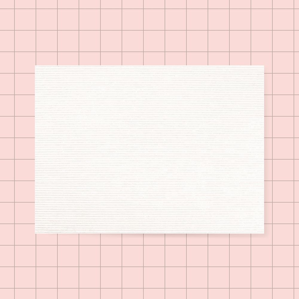 Blank white notepaper psd on pink grid background