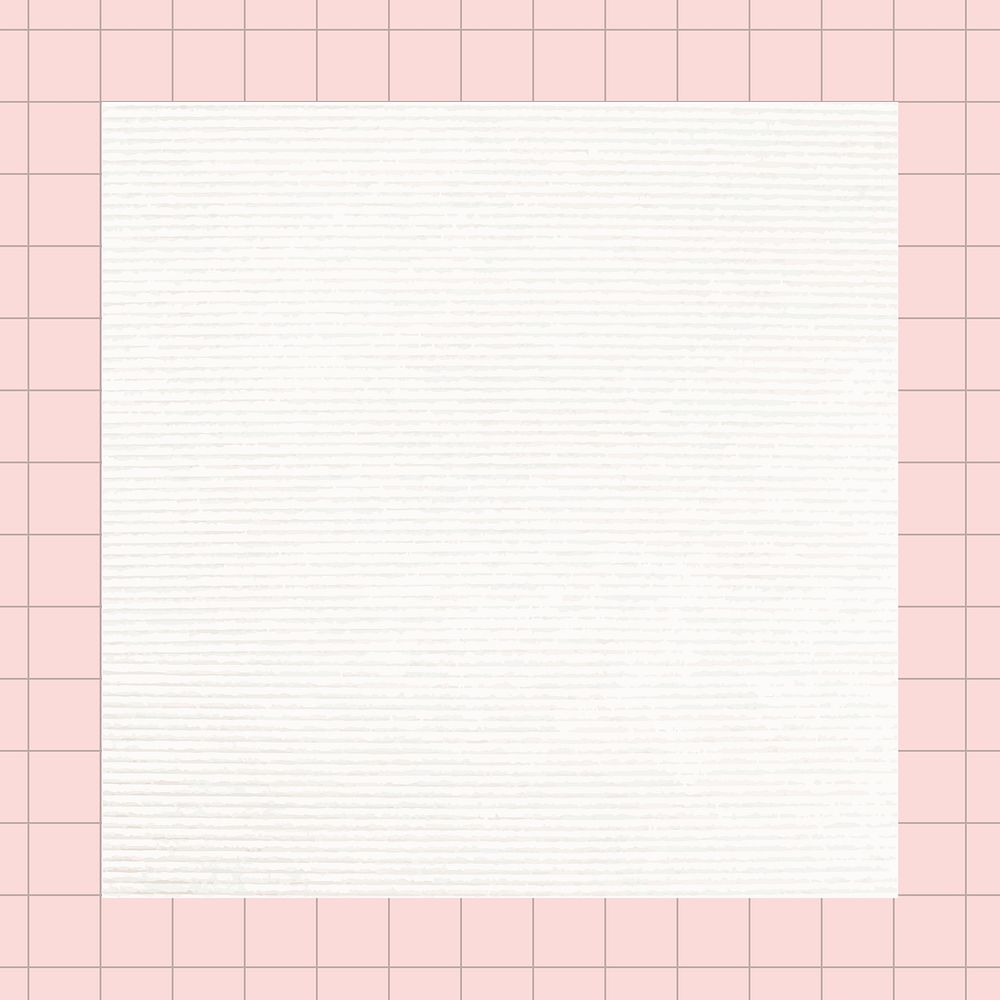 Blank notepaper vector on pink grid background