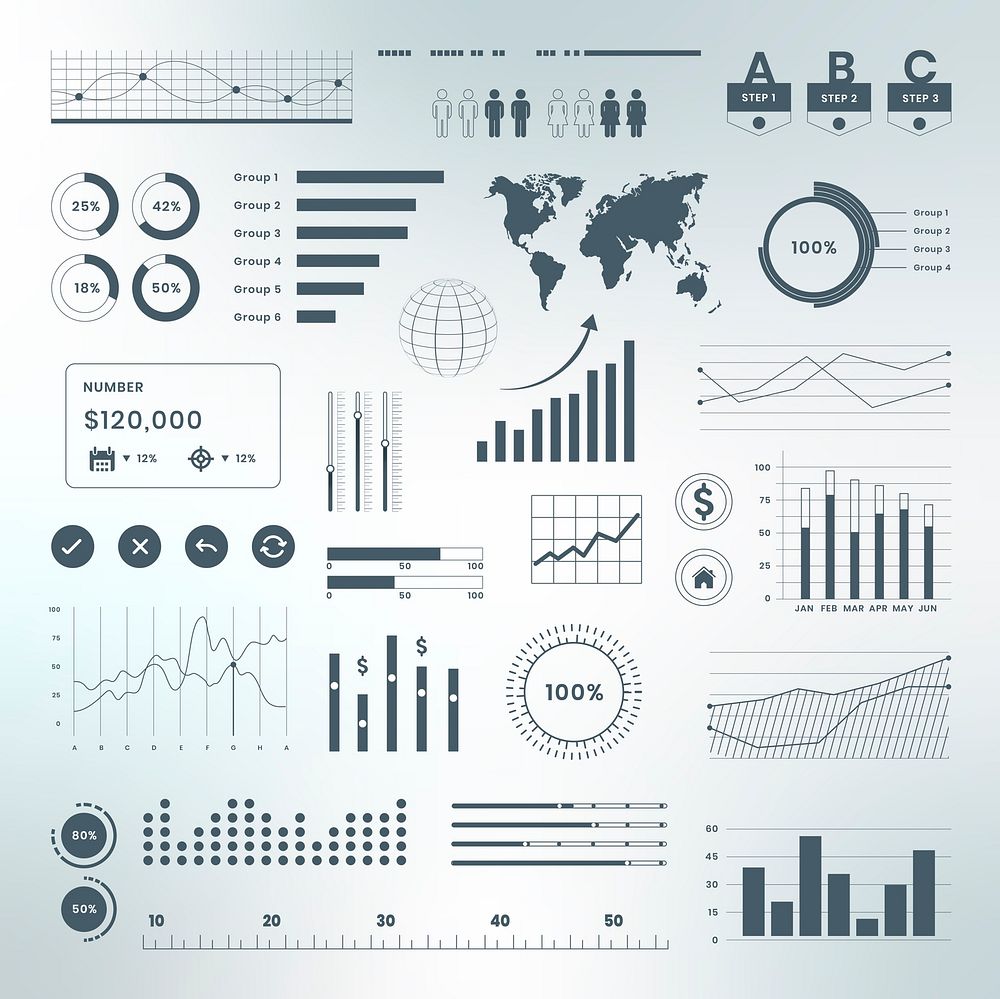 Dashboard business data analysis infographic
