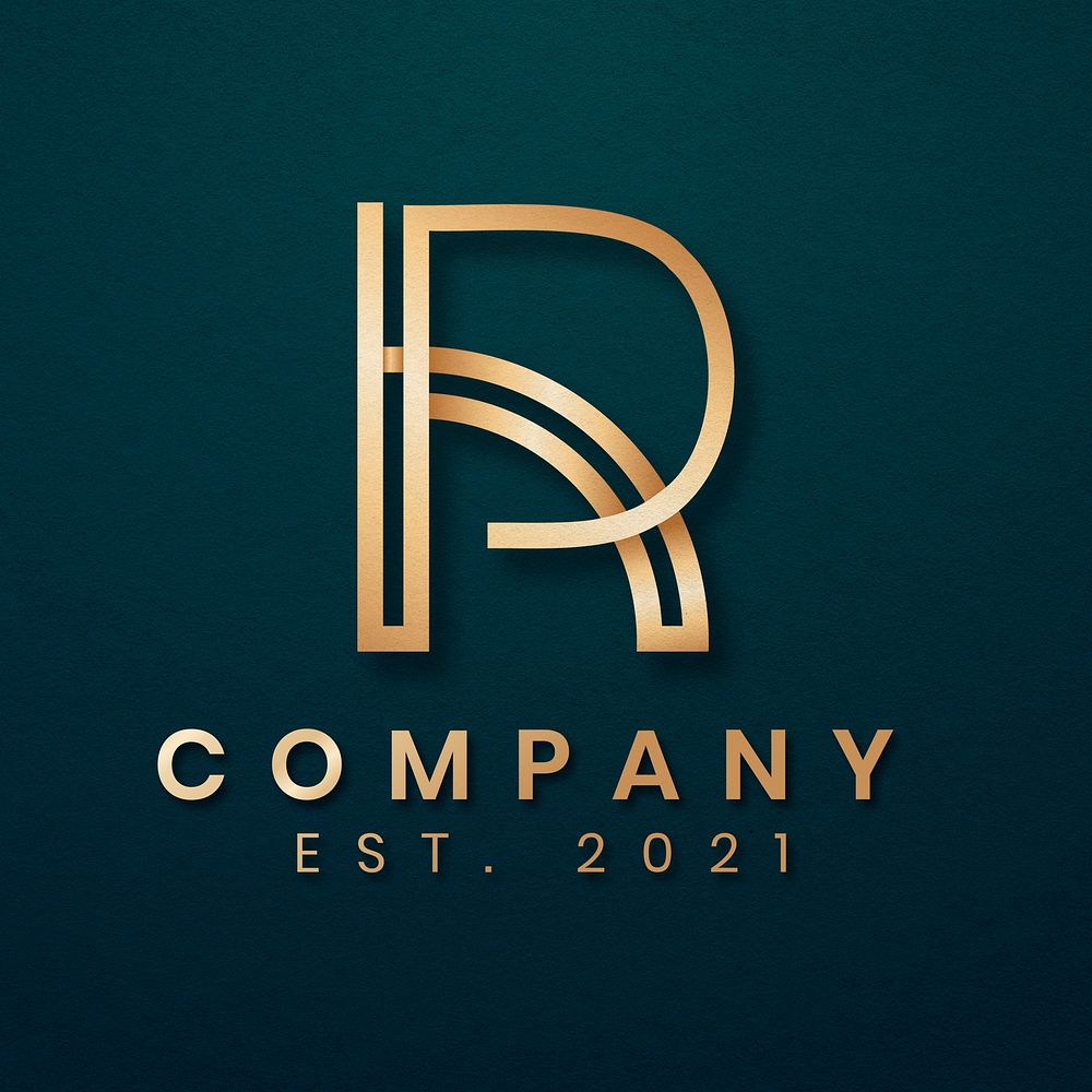 Elegant business logo psd with R letter design