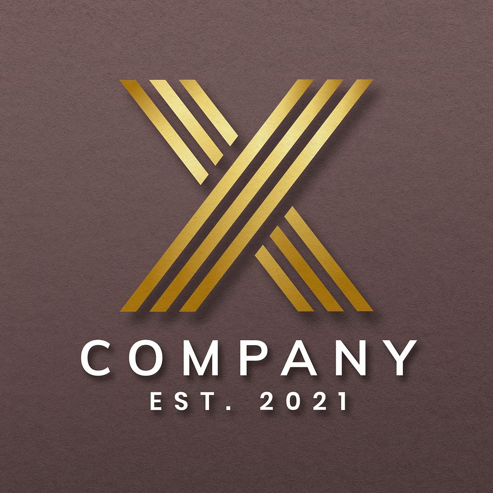 Elegant business logo psd with X letter design