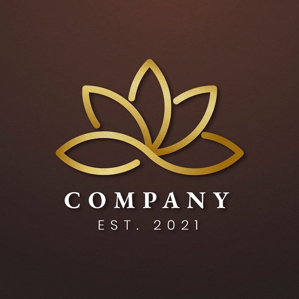 Spa business logo vector gold lotus icon design