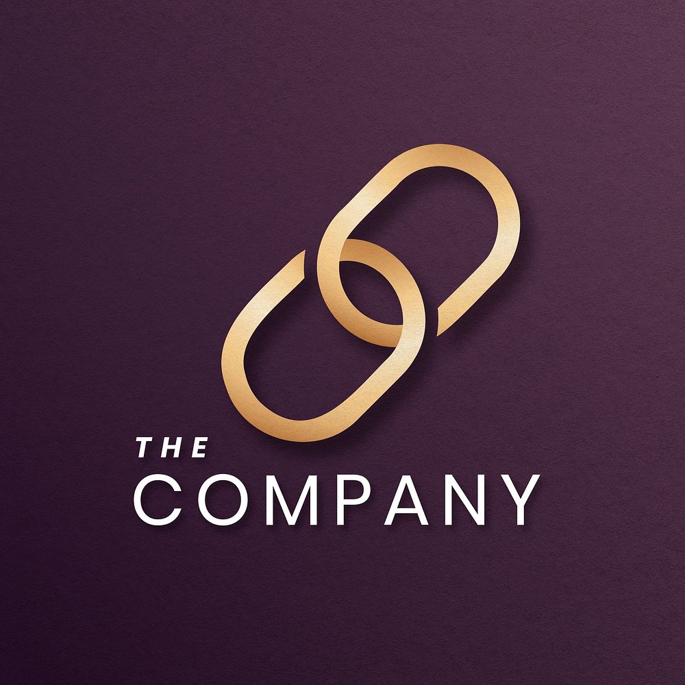Gold business logo psd chain icon design