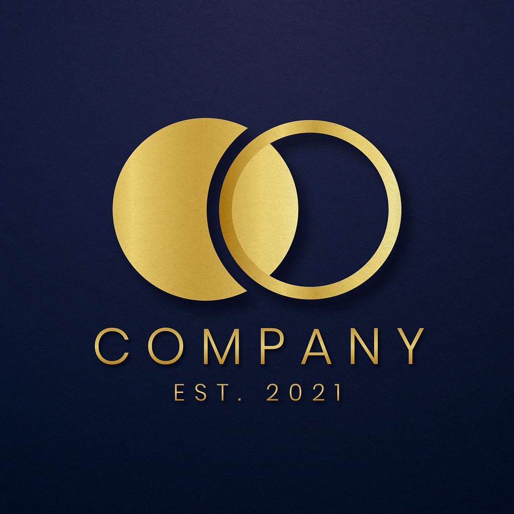 Luxury business logo psd gold icon