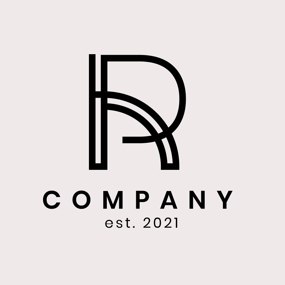 Simple business logo vector with R letter design
