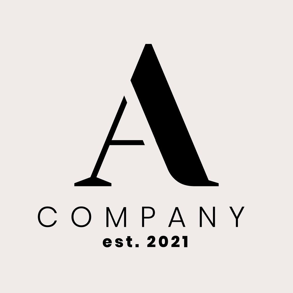 Simple business logo psd with A letter design