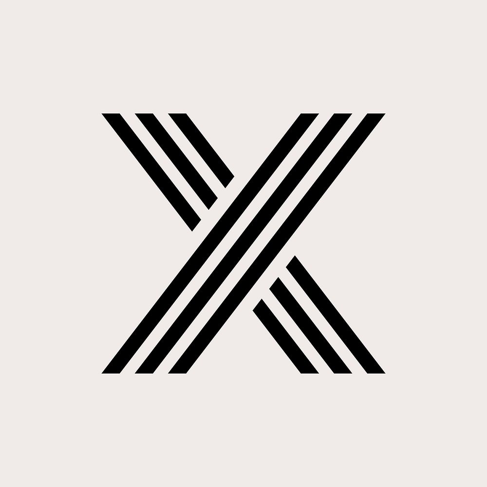 Modern black business logo with X letter design illustration