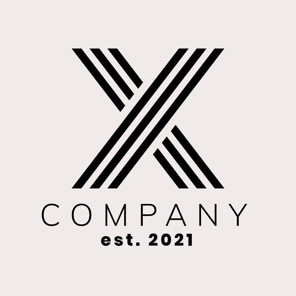 Modern black business logo psd with X letter design