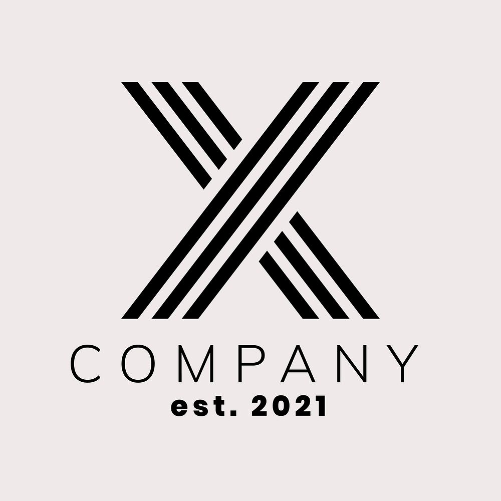 Modern black business logo vector with X letter design