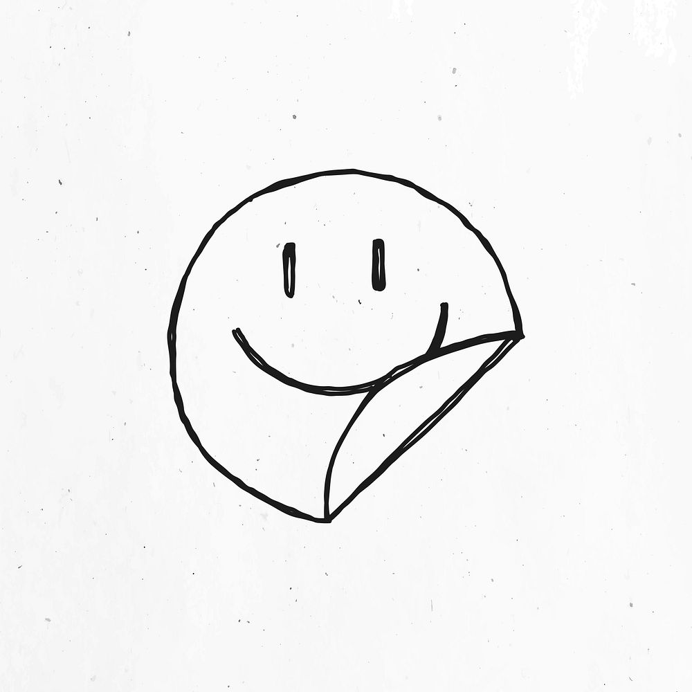 Black and white smiling face symbol clipart
