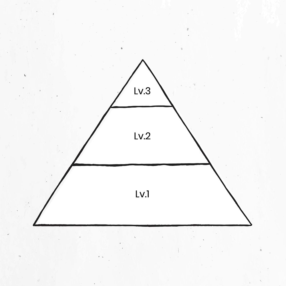 Black and white pyramid chart clipart