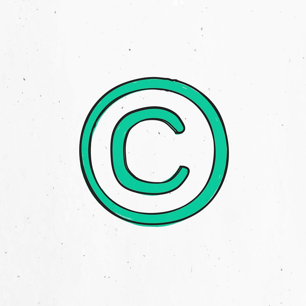 Green colored copyright symbol clipart