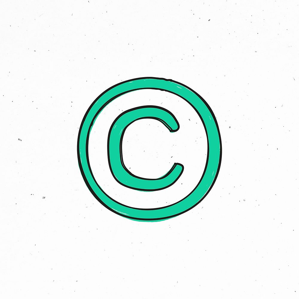 Green copyright symbol psd clipart
