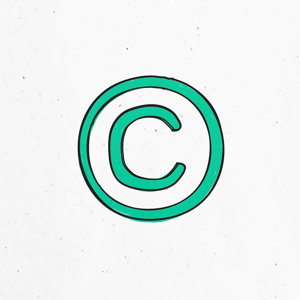 Green copyright symbol vector clipart