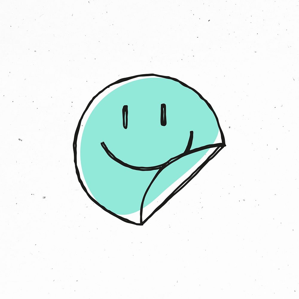 Green smiling face symbol psd clipart