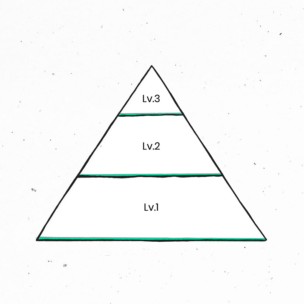 Green pyramid chart psd clipart