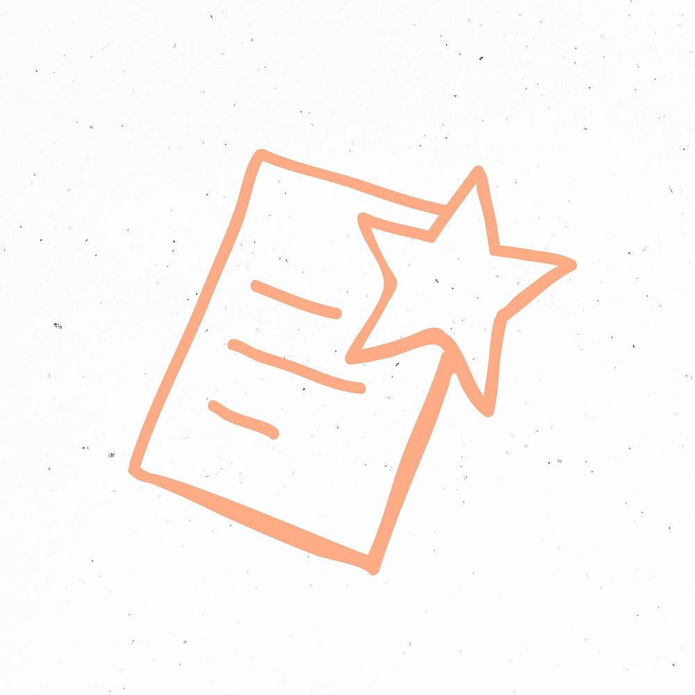 Orange report paper psd with a star