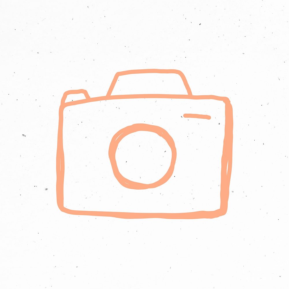 Pastel orange camera psd sticker