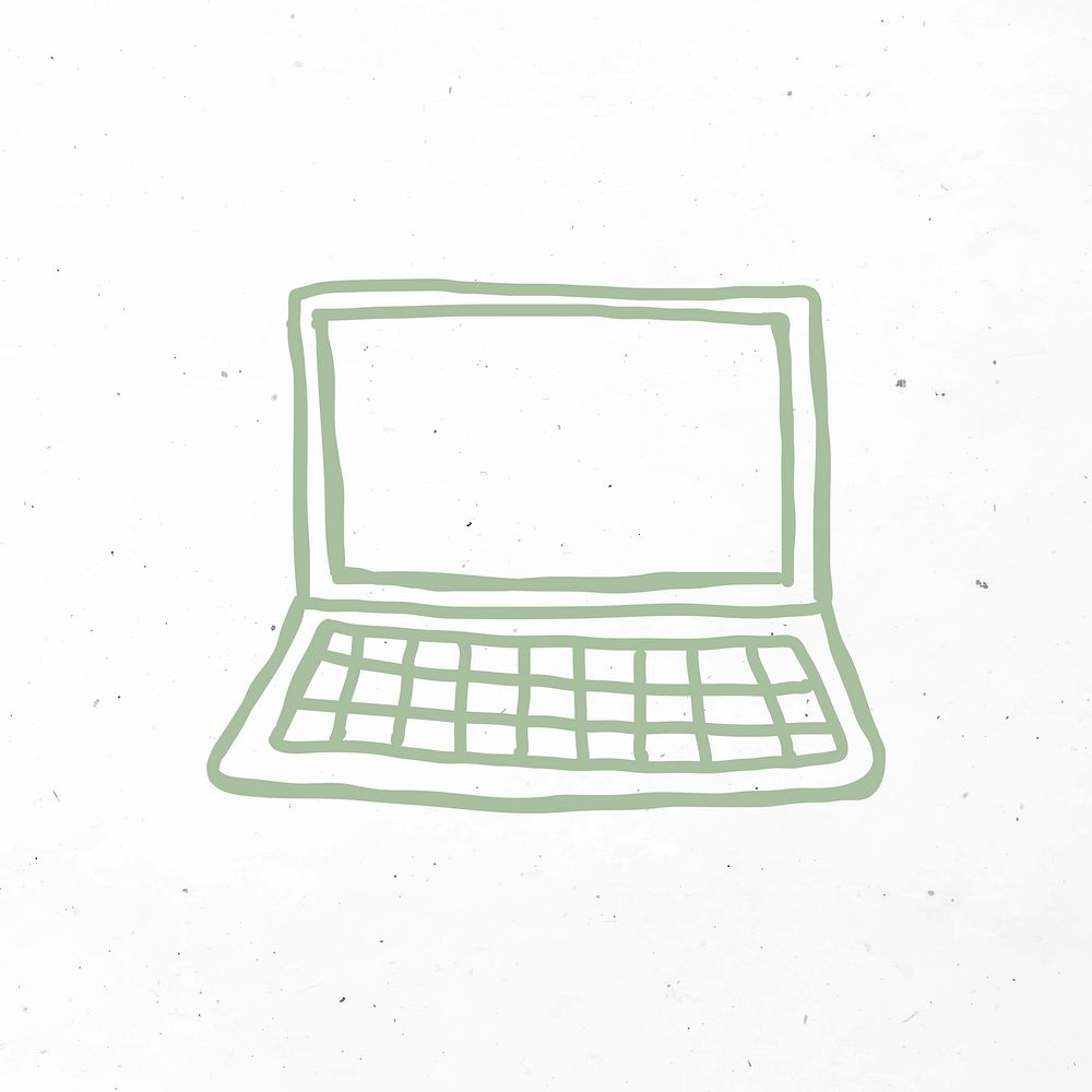 hand drawn laptop icon