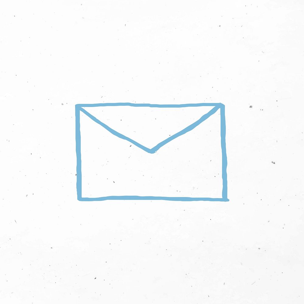 Blue hand drawn envelope icon
