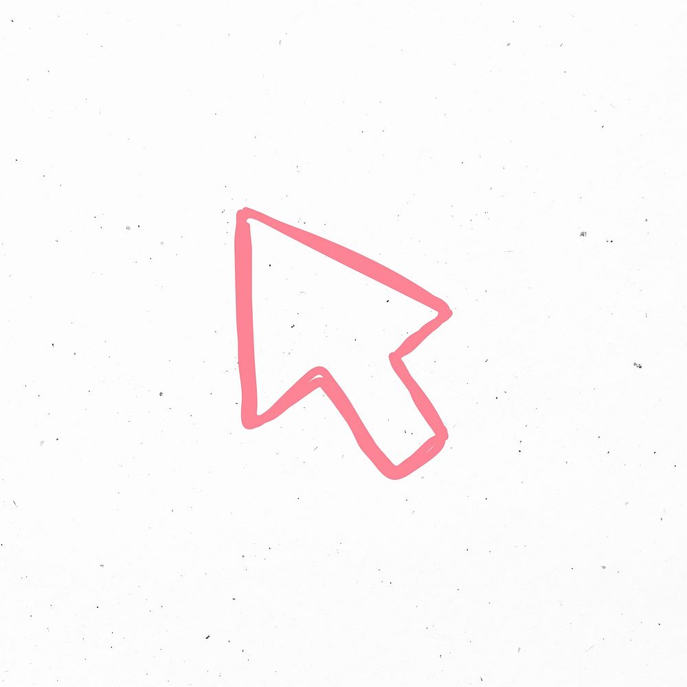 Cursor pink business doodle icon
