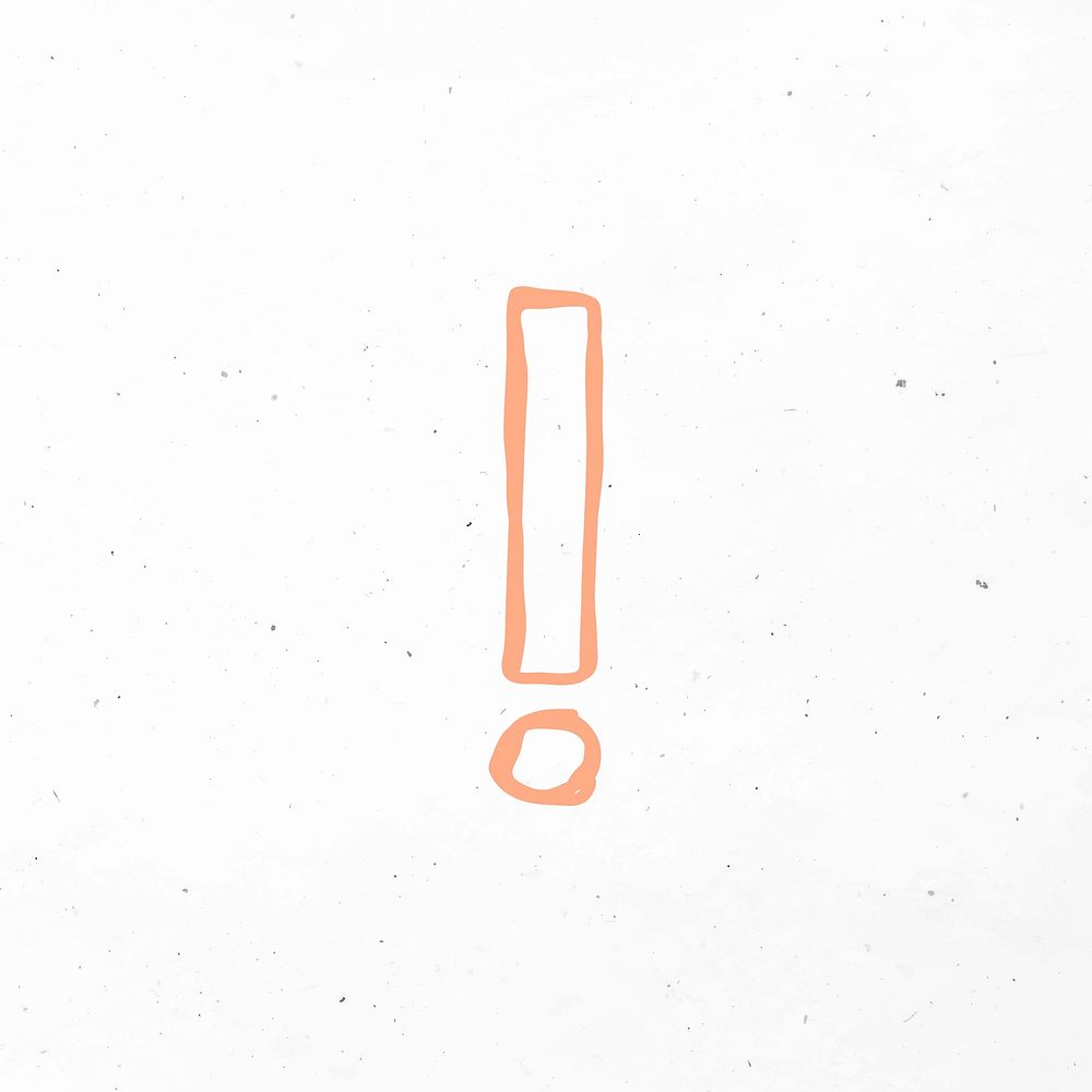 Orange hand drawn exclamation vector sign
