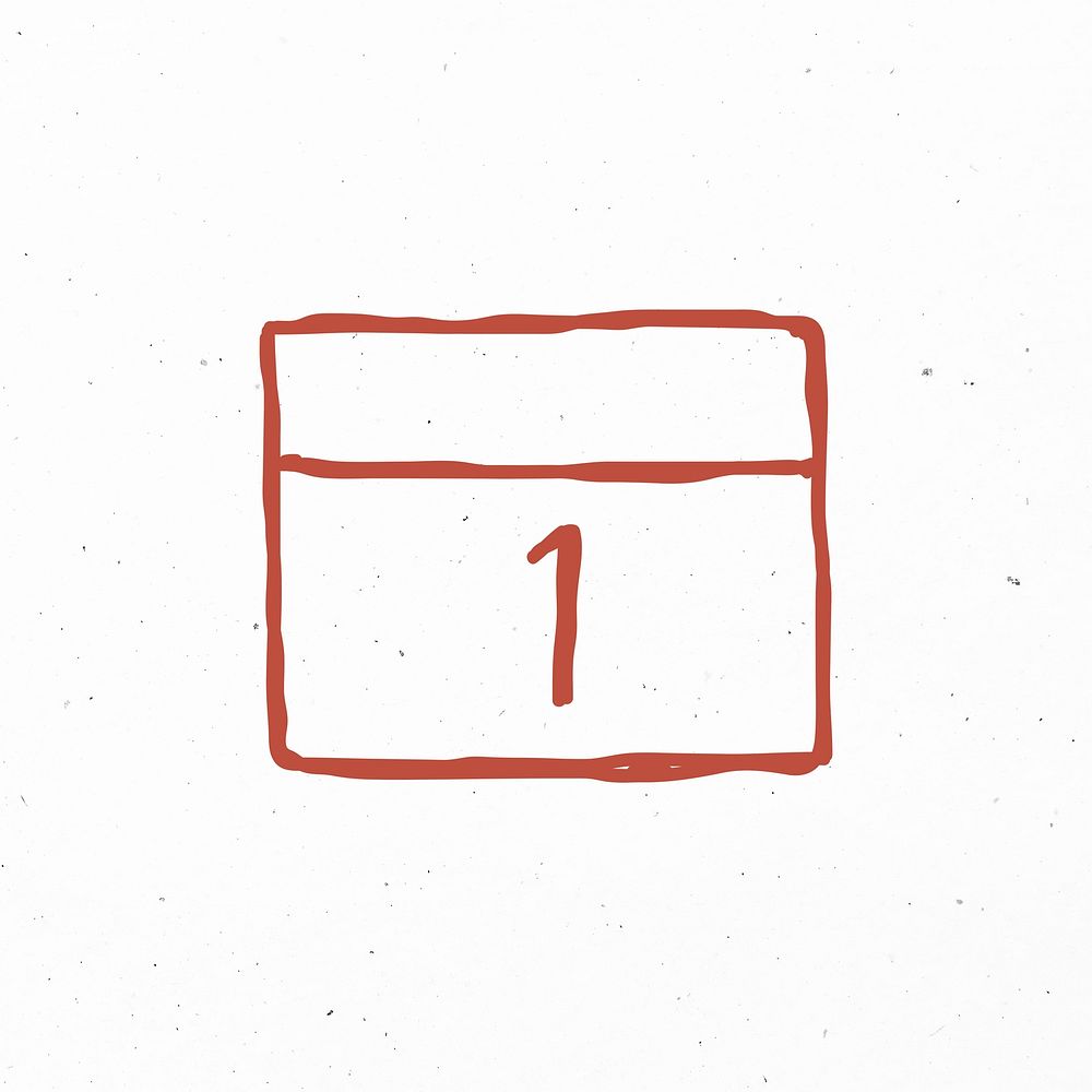 Red hand drawn calendar psd icon