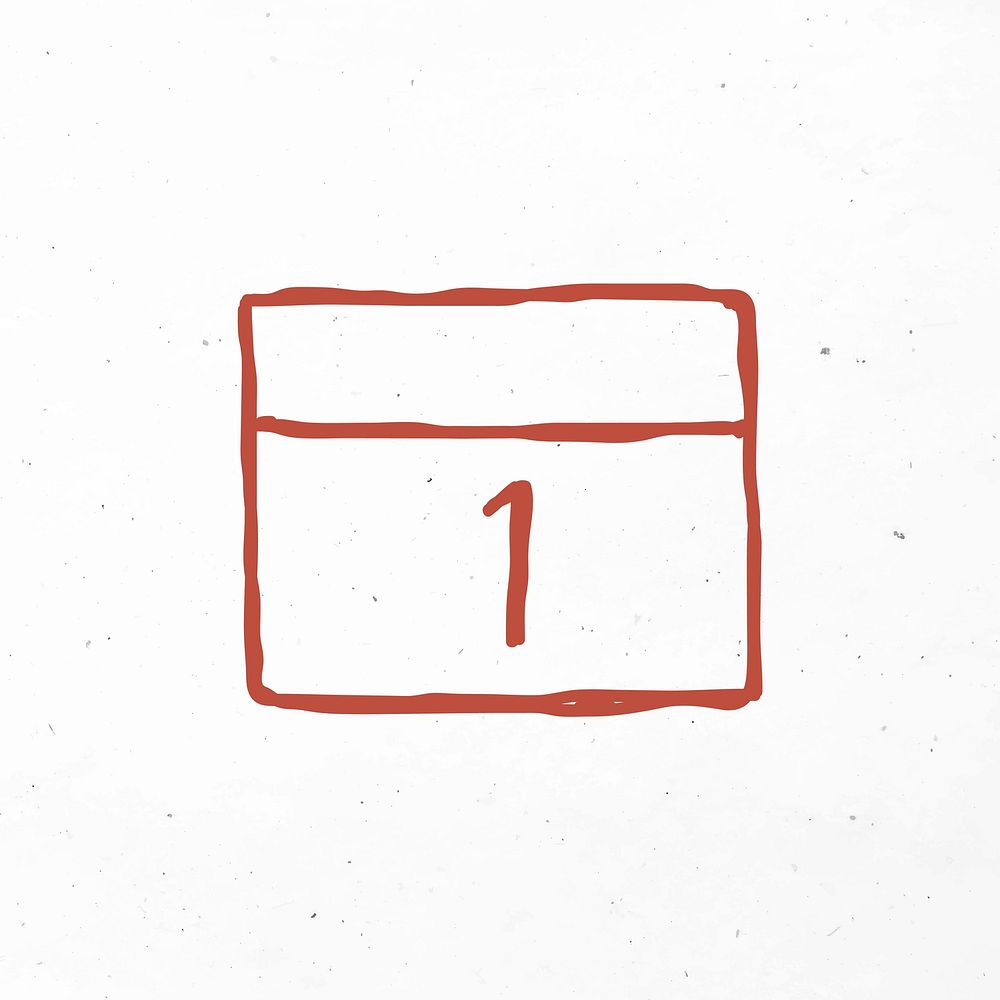 Red hand drawn calendar vector icon