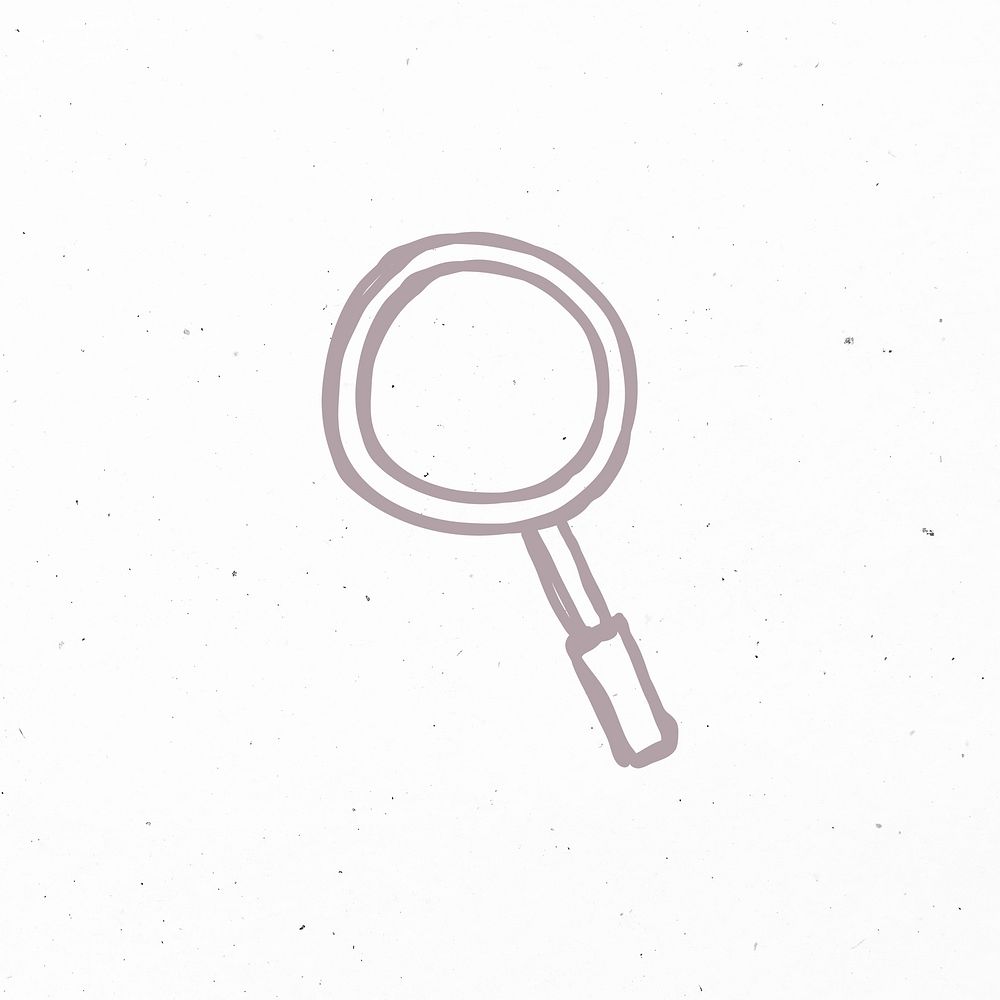 Minimal magnifying glass psd with doodle design
