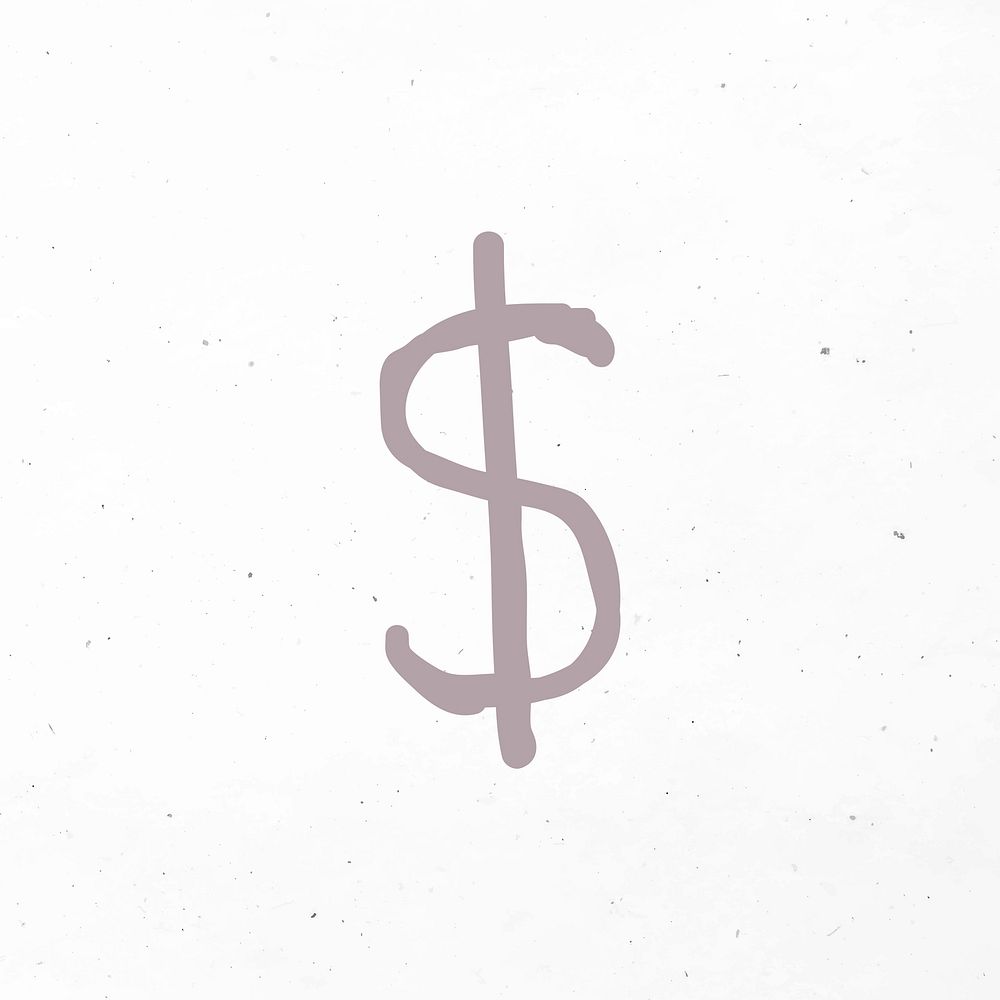 Simple dollar symbol vector with doodle design