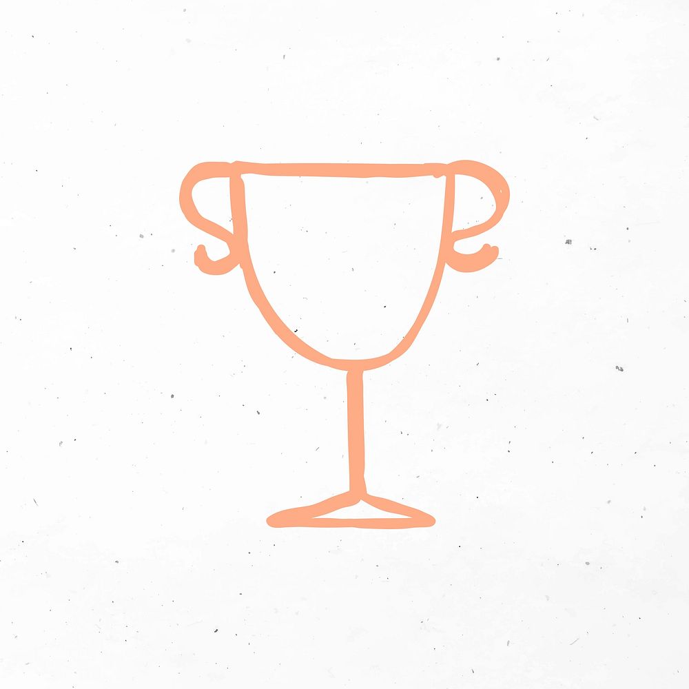Orange hand drawn trophy vector icon