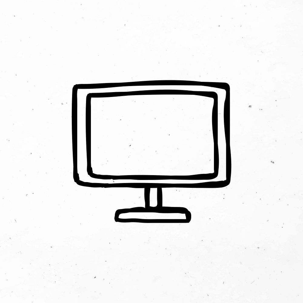 Minimal hand drawn computer icon