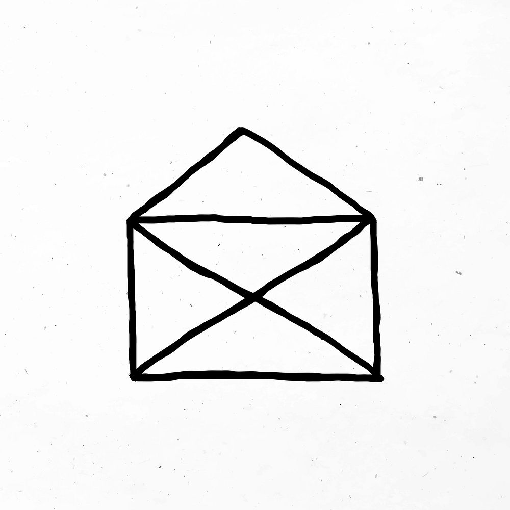 Simple hand drawn envelope vector icon